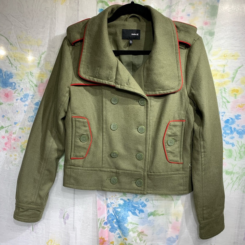 Hurley Wool Cropped Military Jacket